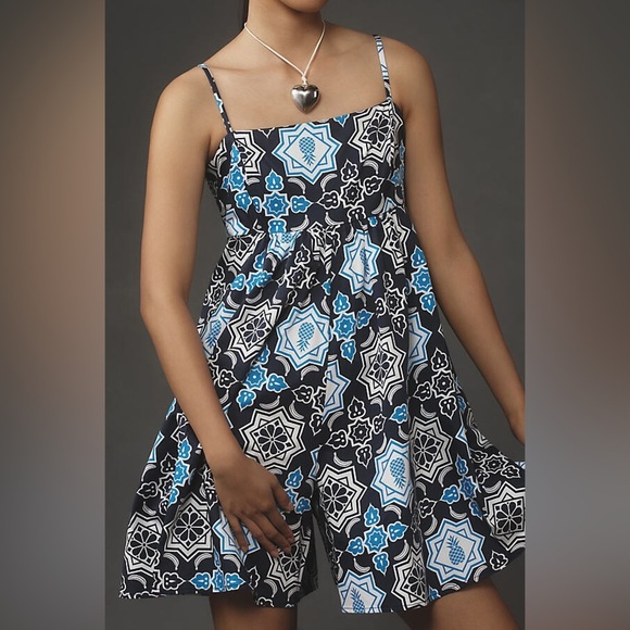 NWT Anthropologie Hutch Bandeau Romper in Blue Floral Size Medium. - Picture 12 of 15